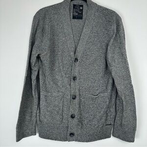 On The Byas Men’s Cardigan Size Small Gray Micro Striped Grandpa Casual Office